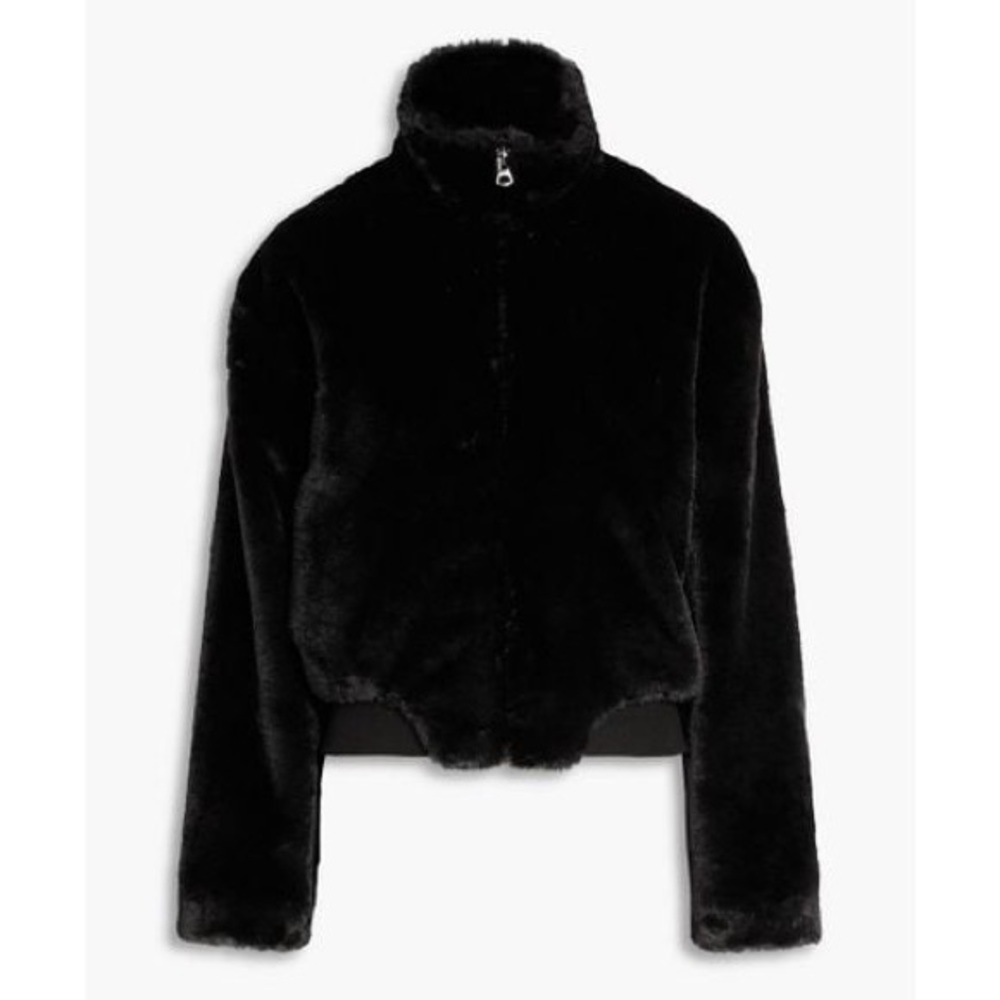 Jacket faux fur cropped knitted